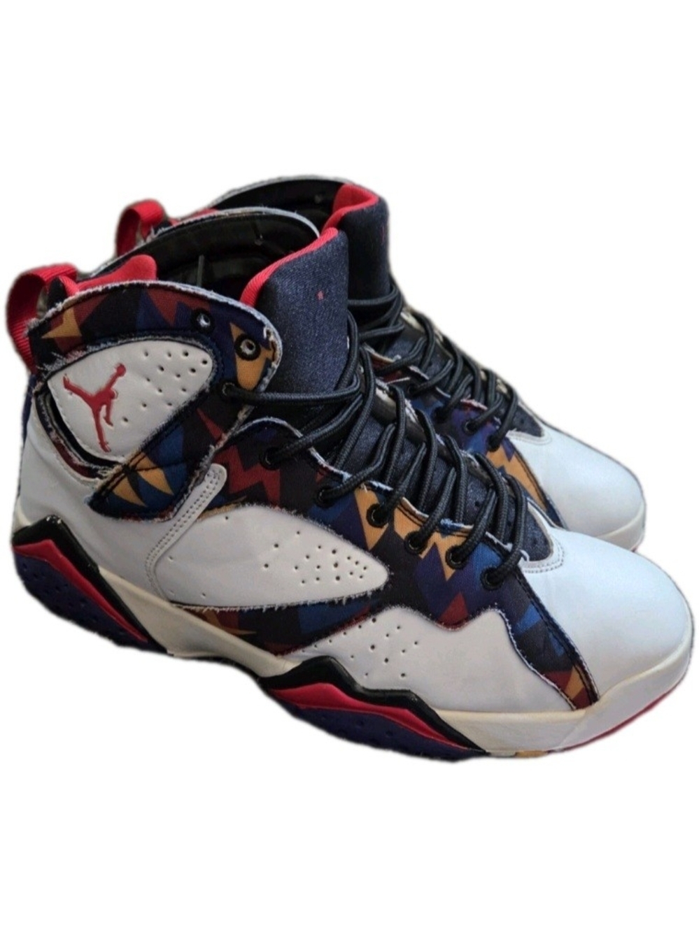 Air Jordan 7 Retro Sweater Shoes White Multicolor 2015 US Men's Size  8